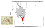 El Paso County Colorado Incorporated and Unincorporated areas Fountain Highlighted